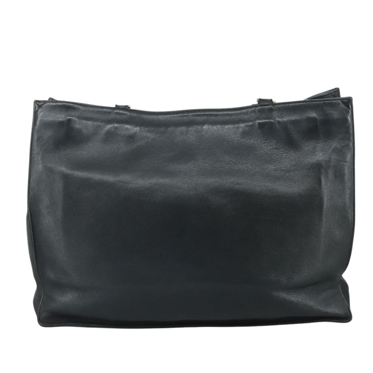CHANEL Chain Tote Bag Leather Black Gold CC bs21542