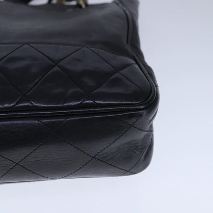CHANEL Chain Tote Bag PVC Leather Black Gold CC bs21543