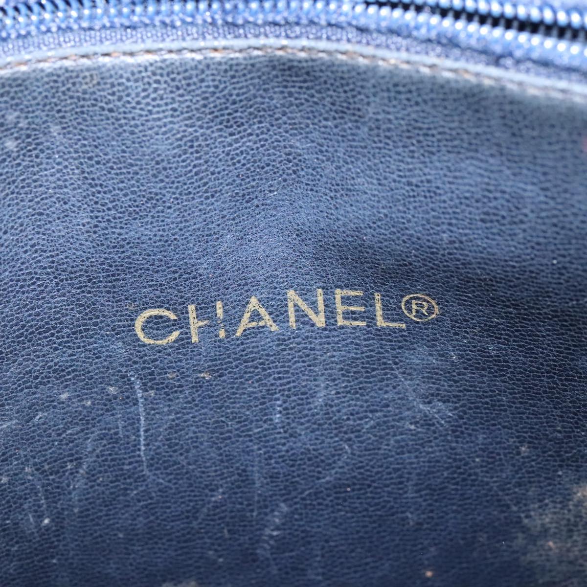 CHANEL Chain Tote Bag PVC Leather Black Gold CC bs21543