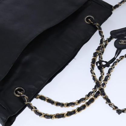 CHANEL Chain Tote Bag PVC Leather Black Gold CC bs21543