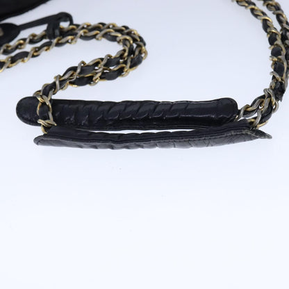 CHANEL Chain Tote Bag PVC Leather Black Gold CC bs21543