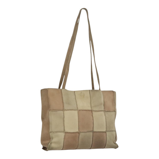 CHANEL Choco Bar line Tote Bag Suede Beige CC bs21624