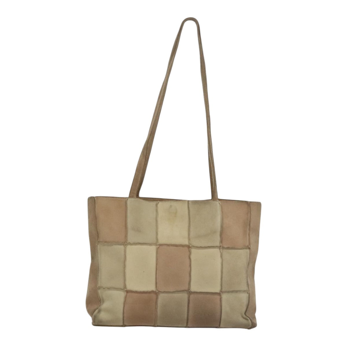 CHANEL Choco Bar line Tote Bag Suede Beige CC bs21624