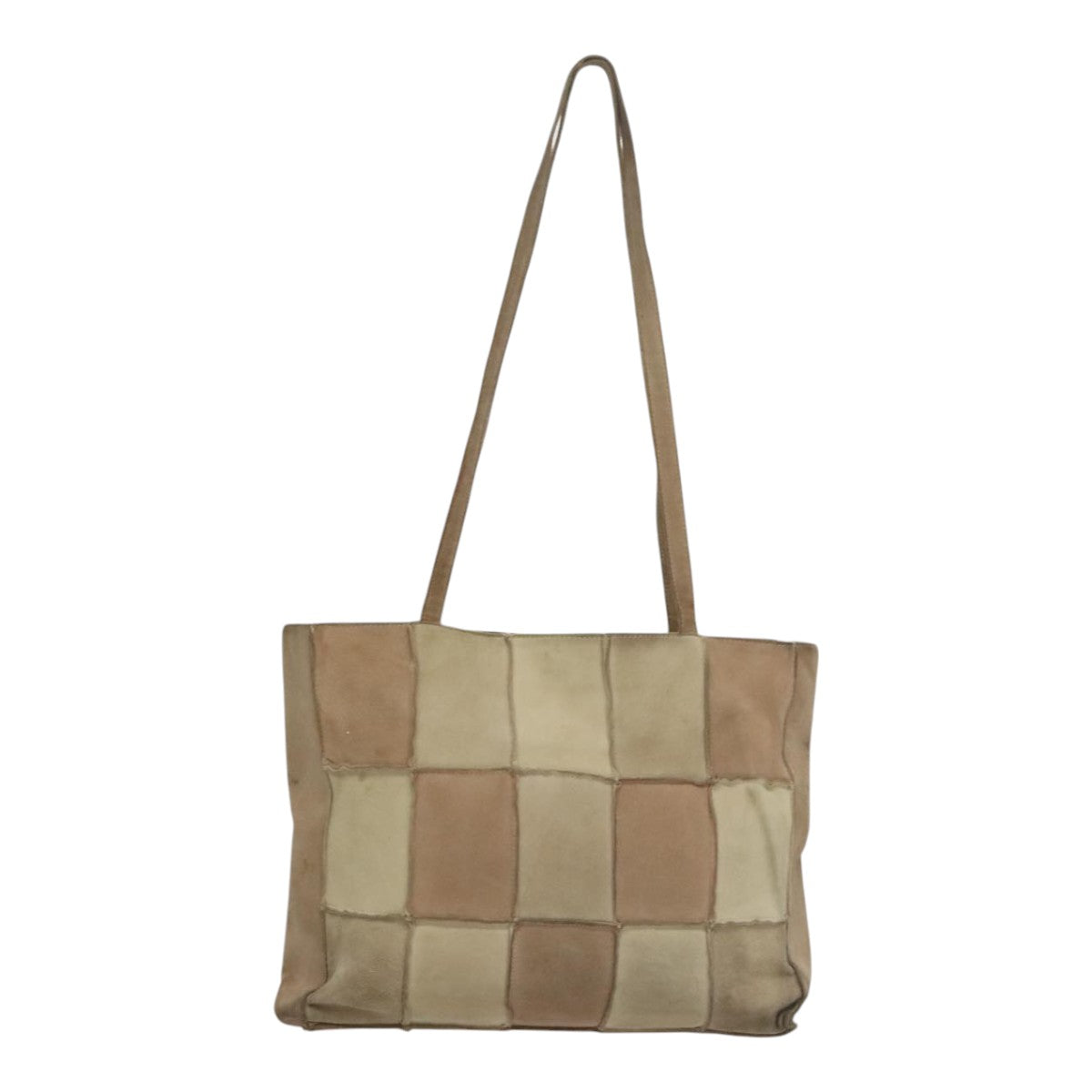 CHANEL Choco Bar line Tote Bag Suede Beige CC bs21624