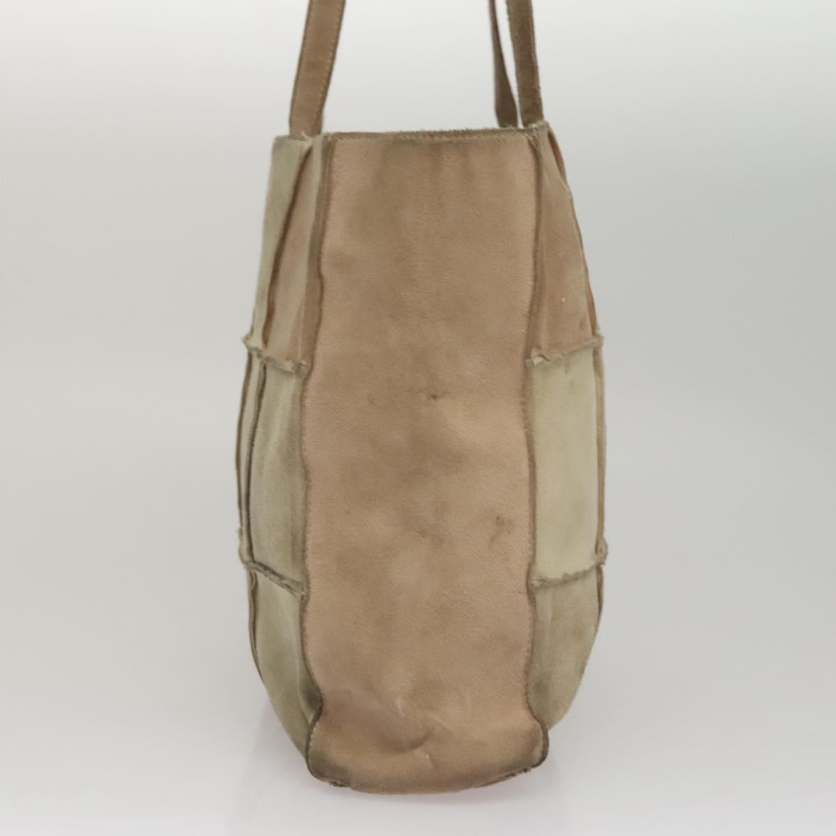CHANEL Choco Bar line Tote Bag Suede Beige CC bs21624