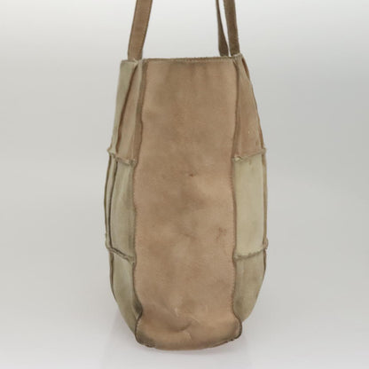 CHANEL Choco Bar line Tote Bag Suede Beige CC bs21624