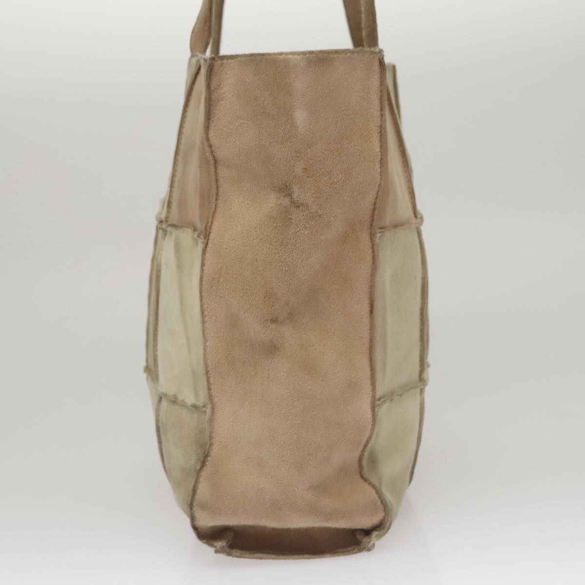 CHANEL Choco Bar line Tote Bag Suede Beige CC bs21624