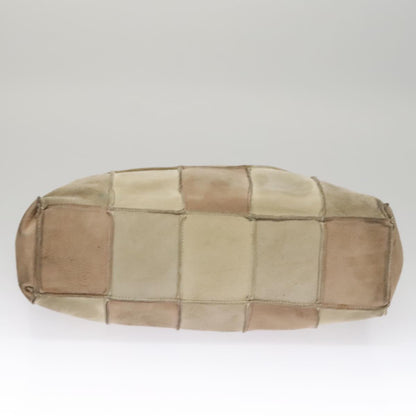 CHANEL Choco Bar line Tote Bag Suede Beige CC bs21624