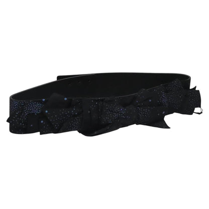 CHANEL Belt Leather 29.9"" Black CC bs21650