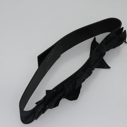 CHANEL Belt Leather 29.9"" Black CC bs21650
