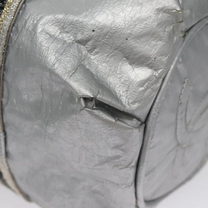 CHANEL Sports Hand Bag Coated Canvas Silver CC bs21669