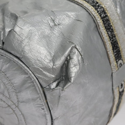 CHANEL Sports Hand Bag Coated Canvas Silver CC bs21669