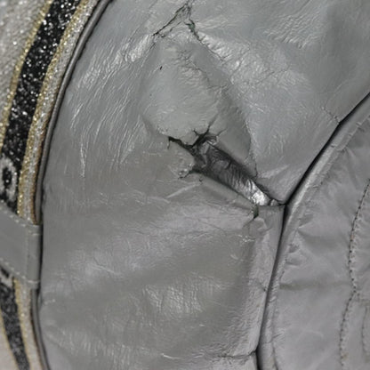 CHANEL Sports Hand Bag Coated Canvas Silver CC bs21669