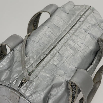 CHANEL Sports Hand Bag Coated Canvas Silver CC bs21669