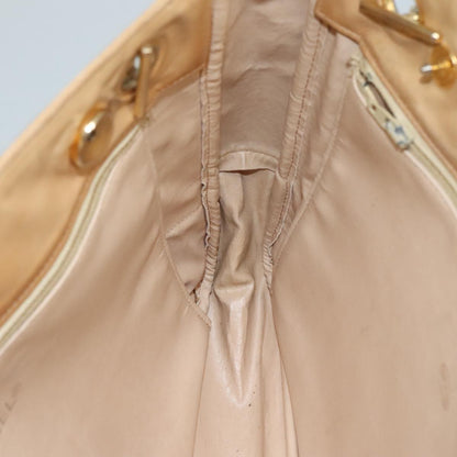 CHANEL Matelasse Chain Tote Bag Lamb Skin Beige Gold CC bs21670