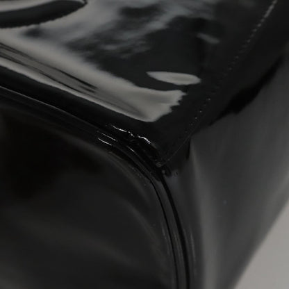 CHANEL Vanity Pouch Patent leather 2way Black Gold CC bs21681