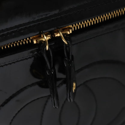 CHANEL Vanity Pouch Patent leather 2way Black Gold CC bs21681