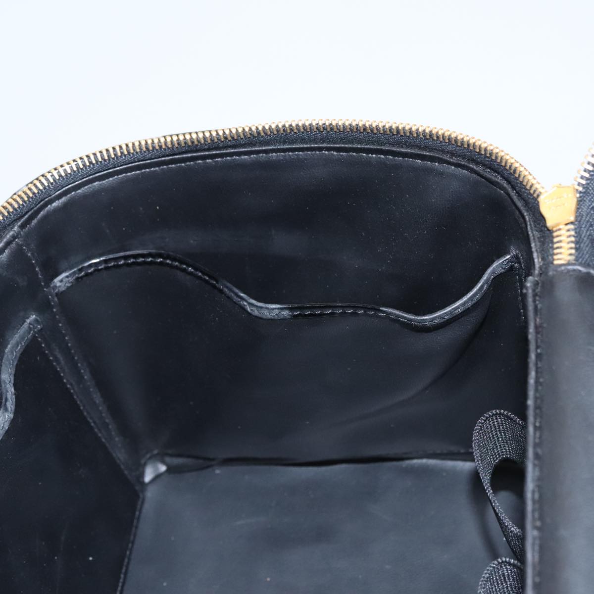 CHANEL Vanity Pouch Patent leather 2way Black Gold CC bs21681