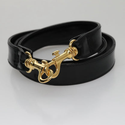 CHANEL Vanity Pouch Patent leather 2way Black Gold CC bs21681