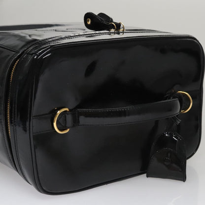 CHANEL Vanity Pouch Patent leather 2way Black Gold CC bs21681