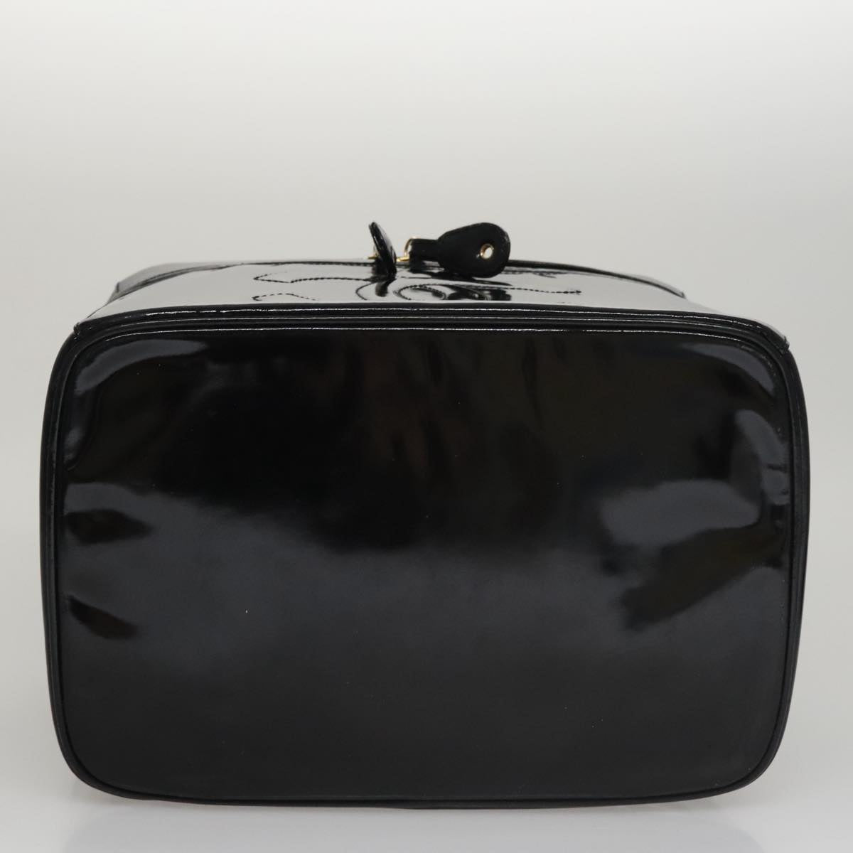 CHANEL Vanity Pouch Patent leather 2way Black Gold CC bs21681