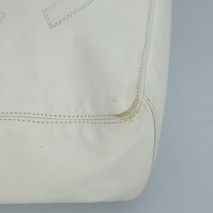 CHANEL Tote Bag Lamb Skin White CC bs21711