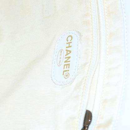 CHANEL Tote Bag Lamb Skin White CC bs21711