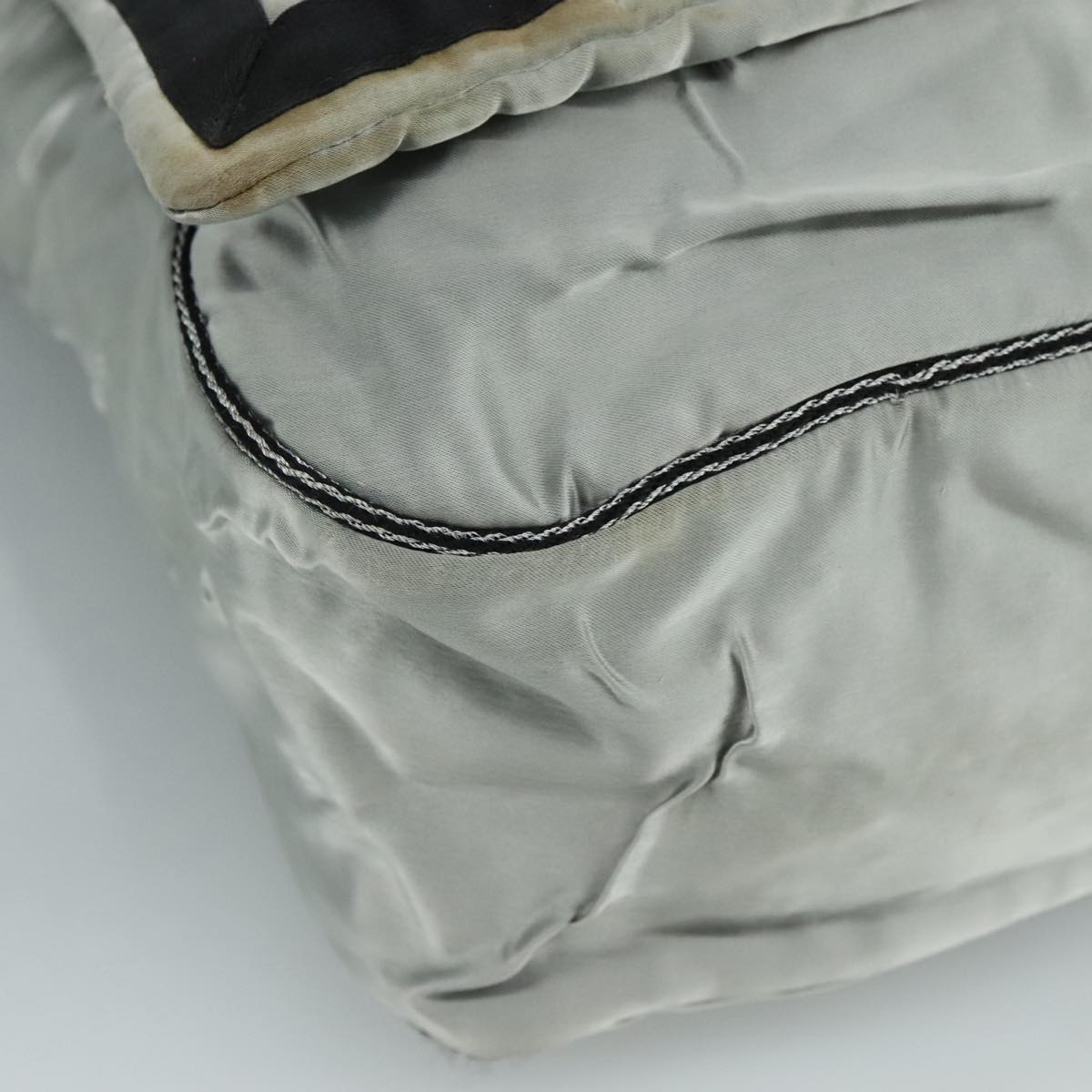 CHANEL Sports Shoulder Bag Nylon Silver CC bs21716