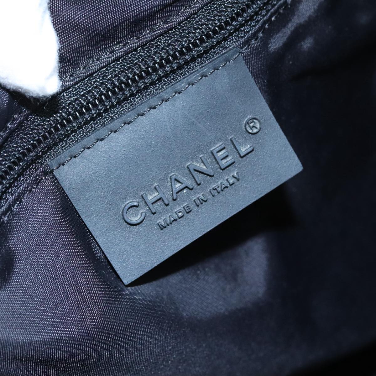 CHANEL Sports Shoulder Bag Nylon Silver CC bs21716