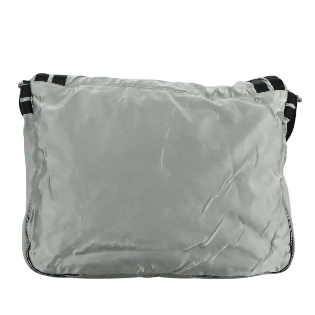CHANEL Sports Shoulder Bag Nylon Silver CC bs21716