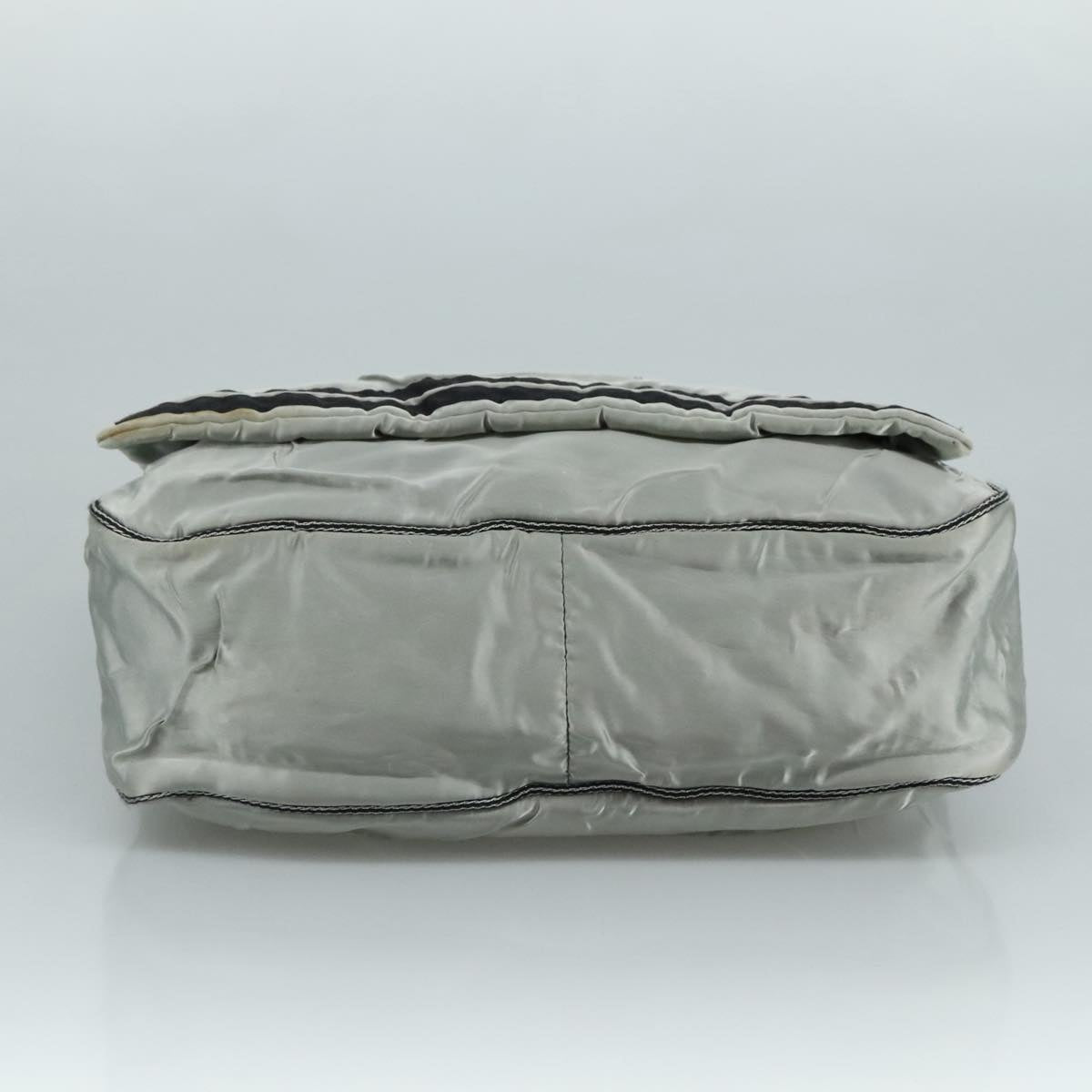 CHANEL Sports Shoulder Bag Nylon Silver CC bs21716