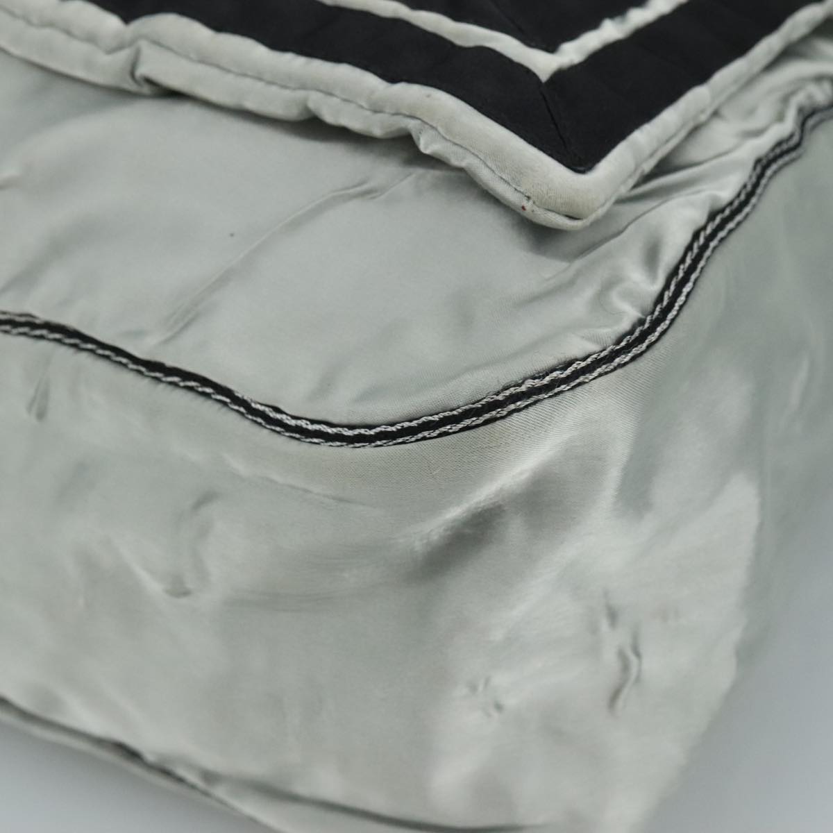CHANEL Sports Shoulder Bag Nylon Silver CC bs21716