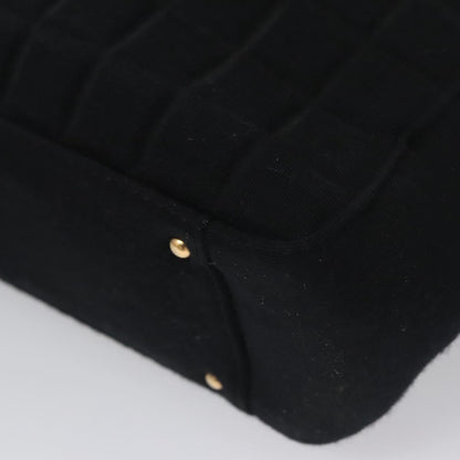 CHANEL Choco Bar Tote Bag Cotton Black CC bs21806