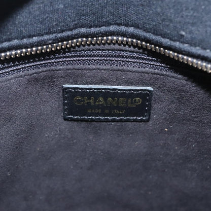 CHANEL Choco Bar Tote Bag Cotton Black CC bs21806