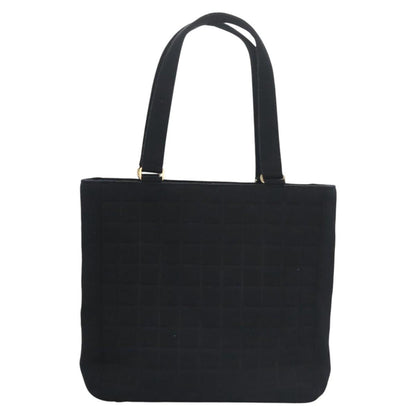 CHANEL Choco Bar Tote Bag Cotton Black CC bs21806