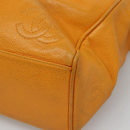 CHANEL Chain Shoulder Bag Caviar Skin Yellow CC bs21807