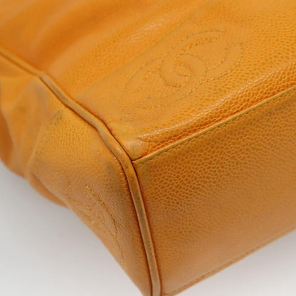 CHANEL Chain Shoulder Bag Caviar Skin Yellow CC bs21807