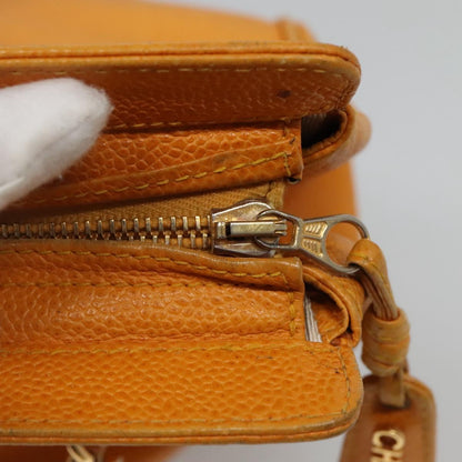 CHANEL Chain Shoulder Bag Caviar Skin Yellow CC bs21807
