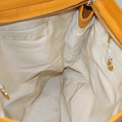 CHANEL Chain Shoulder Bag Caviar Skin Yellow CC bs21807