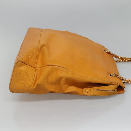 CHANEL Chain Shoulder Bag Caviar Skin Yellow CC bs21807