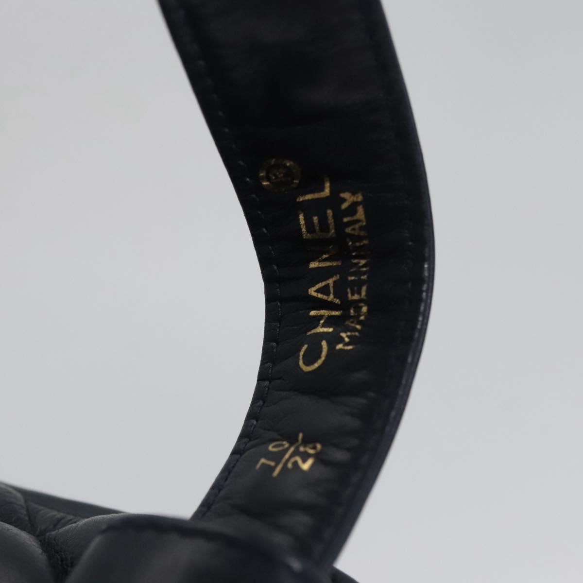CHANEL Matelasse Chain Waist bag Lamb Skin Navy Gold CC bs21834