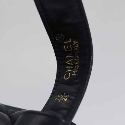 CHANEL Matelasse Chain Waist bag Lamb Skin Navy Gold CC bs21834