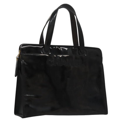 CHANEL COCO Mark Tote Bag Patent Leather Black Gold CC bs21837
