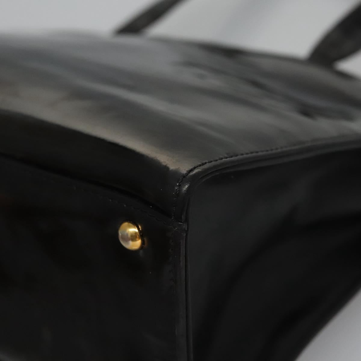 CHANEL COCO Mark Tote Bag Patent Leather Black Gold CC bs21837
