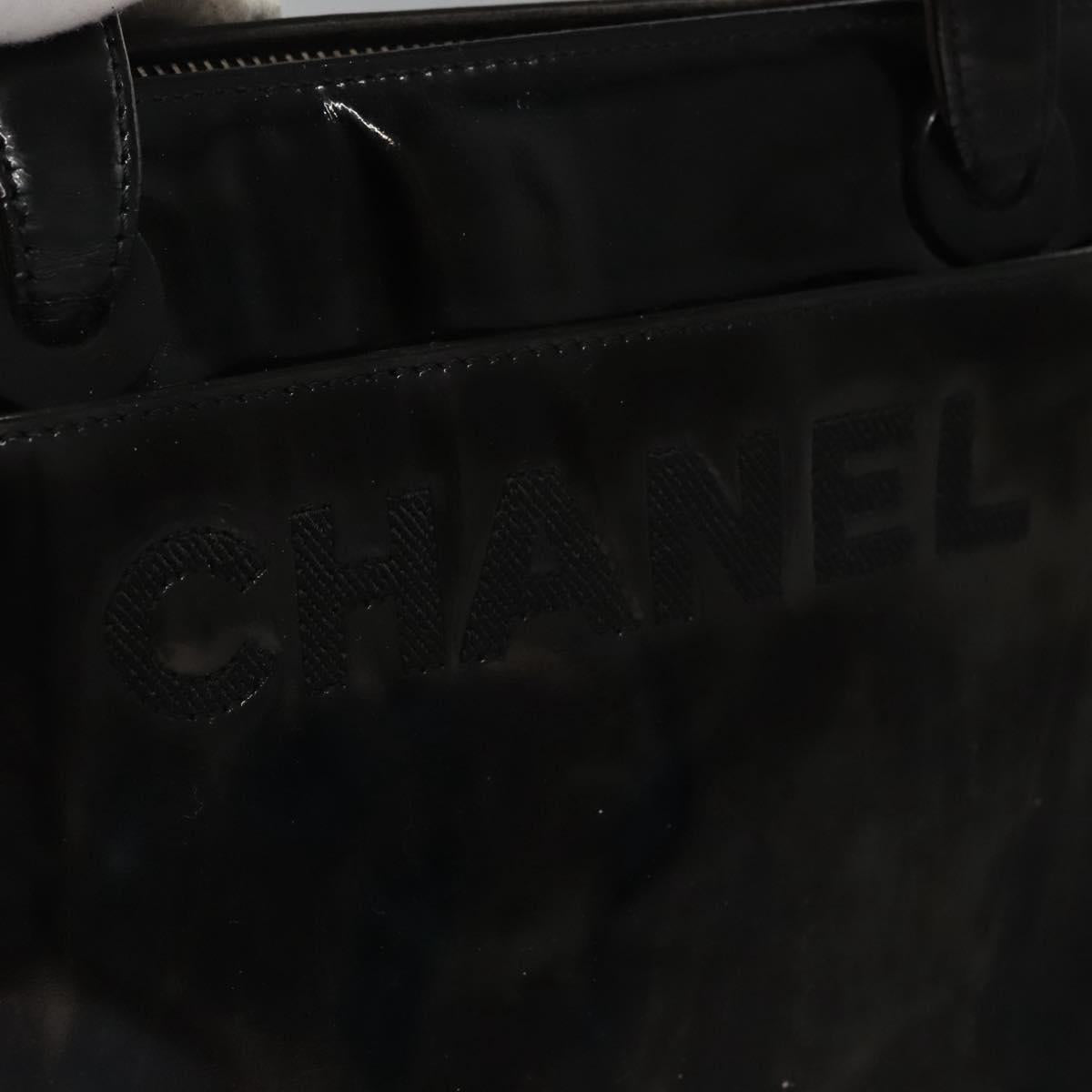 CHANEL COCO Mark Tote Bag Patent Leather Black Gold CC bs21837