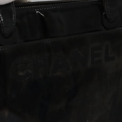 CHANEL COCO Mark Tote Bag Patent Leather Black Gold CC bs21837