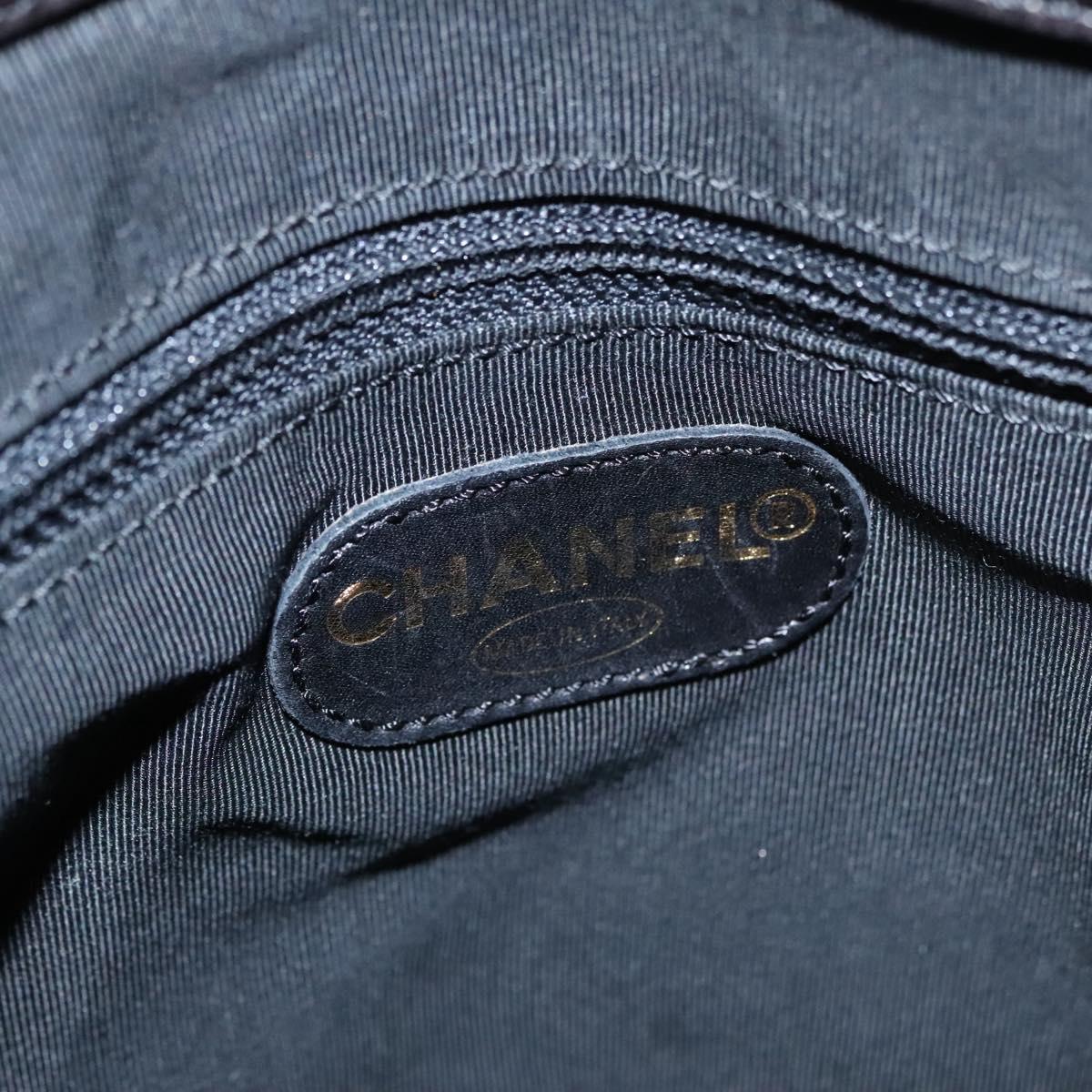CHANEL COCO Mark Tote Bag Patent Leather Black Gold CC bs21837