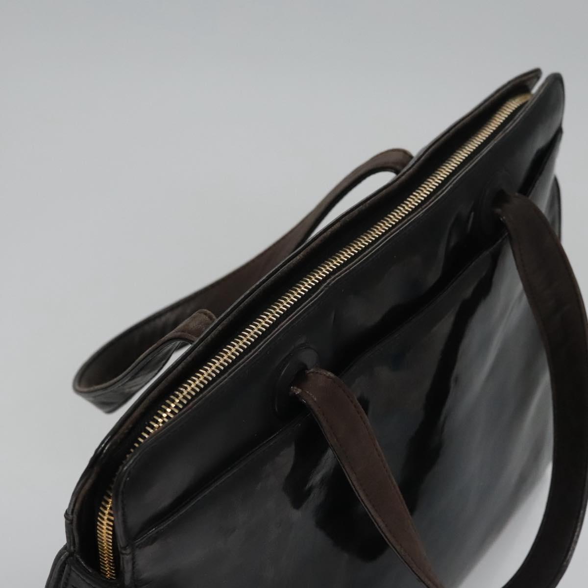 CHANEL COCO Mark Tote Bag Patent Leather Black Gold CC bs21837