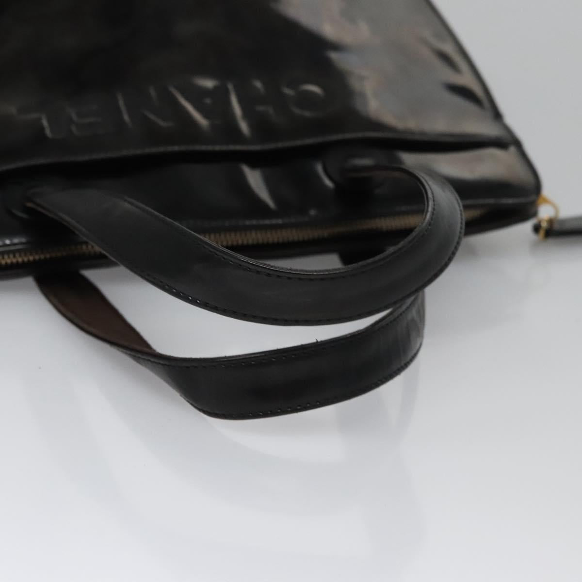 CHANEL COCO Mark Tote Bag Patent Leather Black Gold CC bs21837