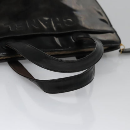 CHANEL COCO Mark Tote Bag Patent Leather Black Gold CC bs21837
